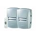Friedland Evo D430EM Wire Free 50 m Silver Plug-in Door Chime Twin Pack and Bell Push