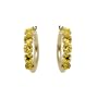 10k Yellow Gold 5 Stone Citrine Hoop Earrings