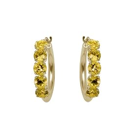 Buy 10k Yellow Gold 5 Stone Citrine Hoop Earrings by Amazon.com Collection