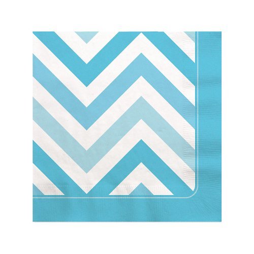Chevron Blue - Beverage Napkins (16 count)