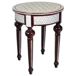 Egyptian Round Table Mother of Pearl Inlay