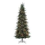 9' Pre-Lit Slim Tiffany Spruce Christmas Tree - Multicolor Lights