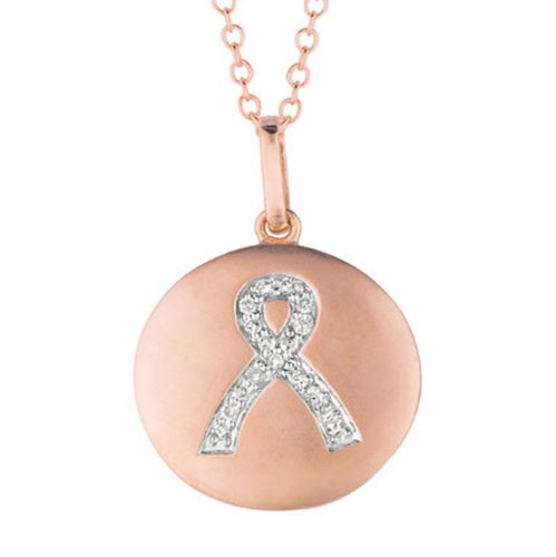 14K Rose Gold 0.09ct TDW Diamond Round Breast 