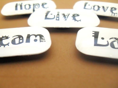 Fridge Memo Board Glass Live Love Laugh Magnets Set 5