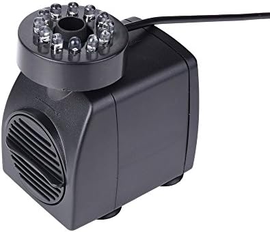 Uiniclife 210 GPH 15W 800L/h 12 Colored Leds Light Submersible Fountain Fish Aquarium Water Pump