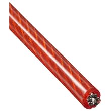 Stainless Steel 302/304 Wire Rope, Vinyl Coated, 7x19 Strand Core, Red