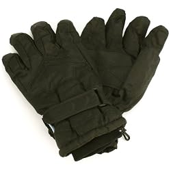 Boys Ages 8-10 Winter Thinsulate 3M Waterproof Velcro Ski Snow Grip Gloves Black