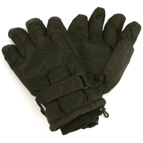 Boys Ages 8-10 Winter Thinsulate 3M Waterproof Velcro Ski Snow Grip Gloves Black