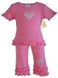 JoJo Designs 2 Piece Crystal Heart Capri Outfit, 18 to 24 Months