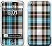 Turquoise Plaid Design Protective Skin Decal Sticker for Apple iPhone (2G)