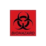 United Receptacle Biohazard Decal 6 x 5 3 4 Fluorescent Red