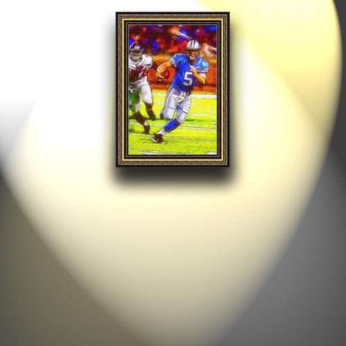Completely Handpainted American Football Sport Painting, Custom Order FL9199, Oil on Canvas, with Option to Paint Jerry, Brett & Co. from Any Other Favorite Photograph or Picture, Unframed, Size 17'' x 25