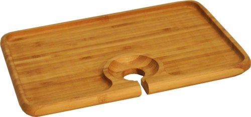 Island Bamboo 10-by-7-Inch Wine Caddy and Serving Tray, Set of 4