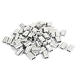 uxcell　スリーブ　クランプ　アルミニウム　シルバートーン　80個