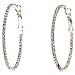 Silver Tone Bling Hoop Earrings With Multiple title=