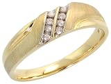 10K Gold Comfort Fit Men's Ring, w/ Brilliant Cut Diamonds, 1/4 in. (6mm) wide