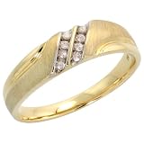 10K Gold Comfort Fit Mens Ring, w  Brilliant Cut Diamonds, 1 4 in. (6mm) wide