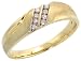 10K Gold Comfort Fit Men`s Ring, w/ Brilliant Cut Diamonds, 1/4 in. (6mm) wide