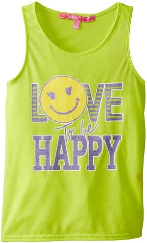 Yom Yom Big Girls' Love Happy Tank Top, Lime, 7
