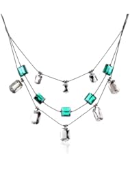 Kenneth Cole New York "Geometric Pave" Faceted Bead Illusion Necklace, 19"