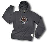Cincinnati Bengals NFL Men's Vintage Logo Zip Hoodie, Hooded Fleece Jacket, Gray