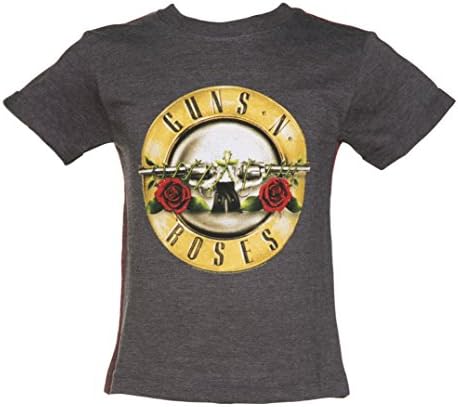 Kids Dark Grey Marl Guns N Roses Logo T Shirt from Amplified Kids