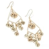 14K Gold Roman Coin Dangle Earrings