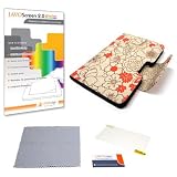 JAVOedge Poppy Sleeve Case and Ultra-Clear 1-Piece JAVOscreen Protector for the Barnes & Nobles Nook (Red Tangerine)