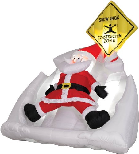 Gemmy 5-3/5 Ft. Animated Airblown - Santa Making Snow Angels