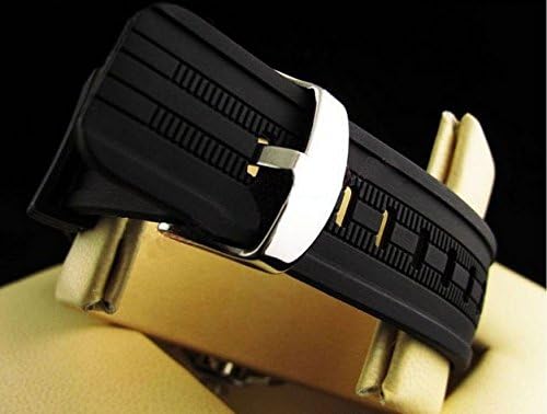LoveInTheBox Men's Military Style Gold Case Rubber Band Quartz Wristwatches (Assorted Colors) Color Black
