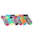 XOXO Neon Safari 6-Pack Low-Cut Socks (Sizes 9 - 11)