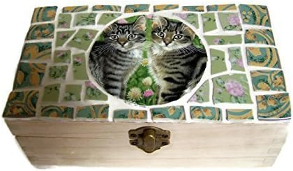 Jewelry Box - Mosaic Keepsake Box with Aynsley China Focal by Lesley Anne Ivory