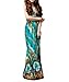 TopTie Floral Print Silky Long Maxi Dress, Green, One Size