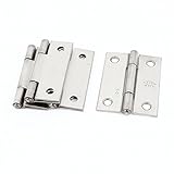 uxcell ドアバットヒンジ　スクエアインテリアステンレススチールキャビネット　4本　シルバートーン