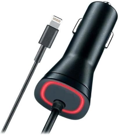 Apple Certified MFI Lightning Rapid Car Charger for iPhone SE, 6 ,6s, 6Plus, 5, 5S, iPad Air iPad Mini- 2.4a Rapid Charge High Output 9ft Cable