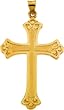 14K Yellow Gold Cross Pendant - 46.00x31.00mm