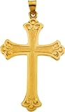 14K Yellow Gold Cross Pendant - 46.00x31.00mm