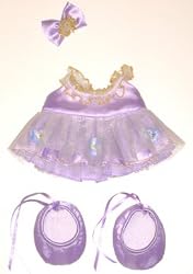Purple Ballerina Outfit fits 12" Snuggl'ems, most Webkinz, Shining Star and 8" - 10" Make Your Own Stuffed Animals