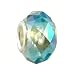 Pandora Style Charm Bead (Z82) Faceted Glass (14mm x 9mm) (fits Troll too) ~ Peridot Green Iridescent