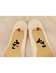Guild Product: Mickey and Minnie Wedding Shoe Decals, High Heel Decals, Shoe Decals for Wedding, Wedding Shoe Decals, Disney Shoe Decals, Vinyl Shoe Decal
