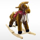 Plush Brown Boys Rocking Horse with Sound Toy Holiday Gift