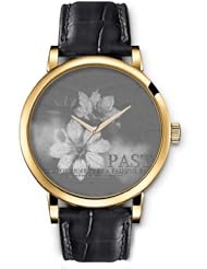 SPRAWL Aanalog Fashion Series Gold Ladies Watches of Genuine Black Leather Strap,Unique Wrist Watch for Women Girls Designed with White flower on old design