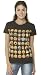Retreez Vintage Funny Smiley Emoticons Graphic Printed Women's T-shirt - Black - Medium