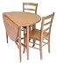 Kitchen & Housewares : 3pcs Round Drop Leaf Dining Table with 2 Ladder Chairs Set