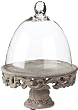 Tuscan Glass Dome Bell Jar Cloche Terrarium with Rustic Terra Cotta Pedestal Base