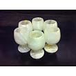 White Light Onyx Cordials 6 Pc Set Glasses Comes in Gift Box