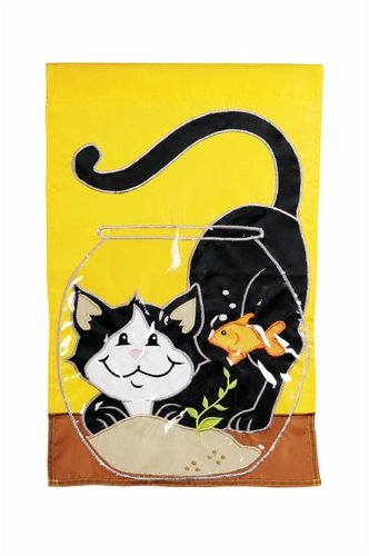 New Creative Cat in Fish Bowl Large Impressions Banner Flag