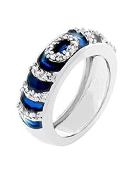 Navy Blue Enamel Ripple Ring