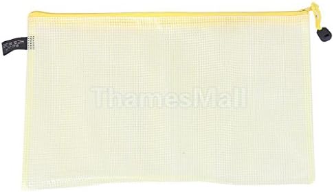 12Pcs A4 Wallet Jewelry Bag Document File Holder Zipper Storage Pouch Yellow