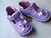 L'Amour Angel Leather Toddler T-Strap Shoes w/Butterflies applique, Lilac, Toddler Size 5 (6)